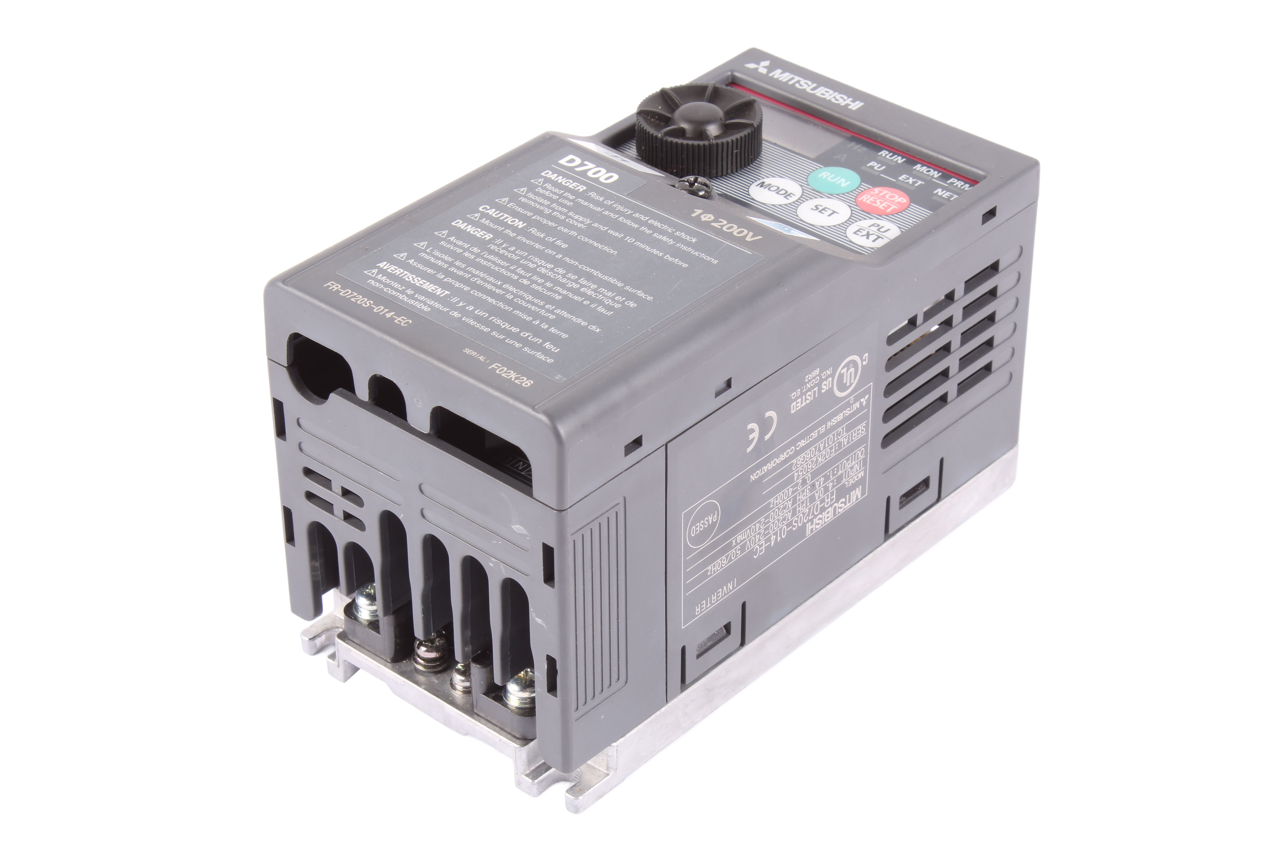 MITSUBISHI ELECTRIC FR-D720S-014-EC 240V 1.4A 1 -F 400 HZ 