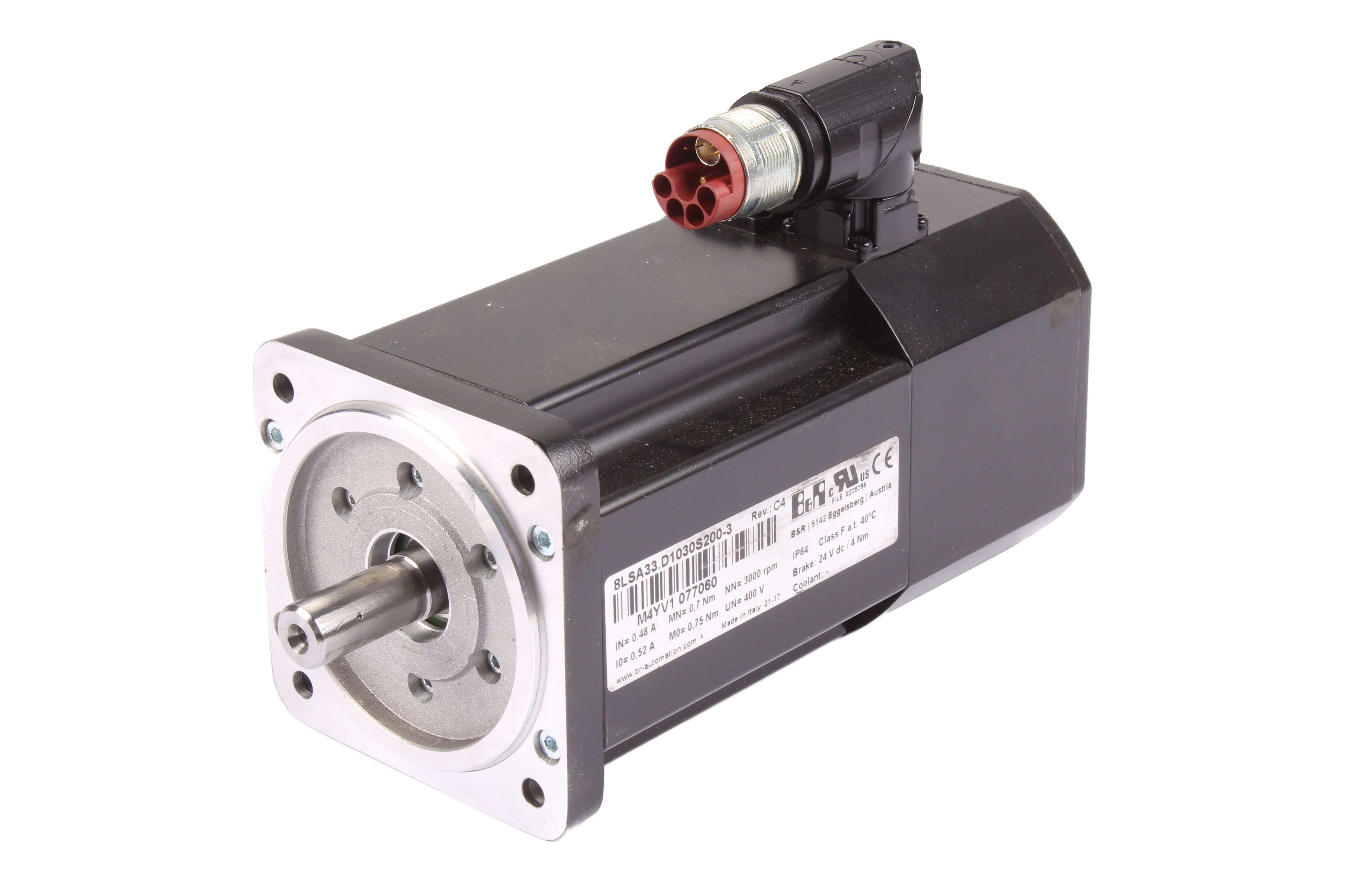 B&R AUTOMATION 8LSA33.D1030S200-3 SERVOMOTOR 400V 3000 OBR/MIN 0.52A 0.75 NM 
