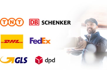 TNT, DB Schenker, DHL, FedEx, GLS, DPD